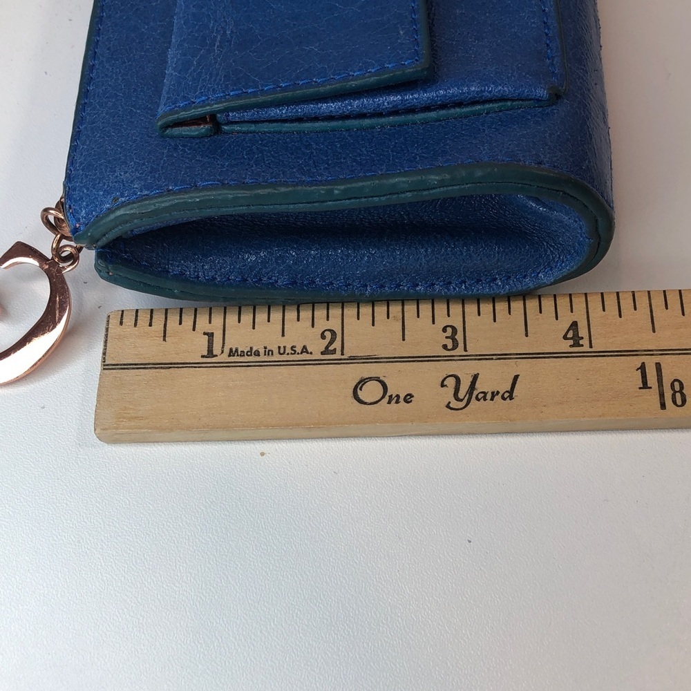 La Gioe di Toscana by Sharon Gioe Blue Leather Women's Wallet NEW - Picture 15 of 16